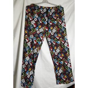 Star Wars Lounge Pajama Pants Adult Black All Over Print Yoda Vader R2D2